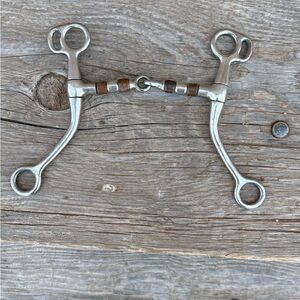 Silver Horse Bit with Brown Accents